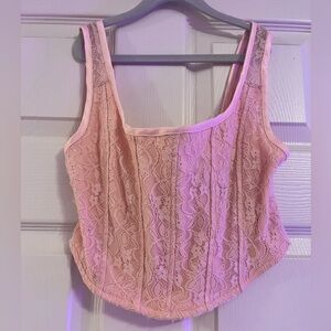 Pink Lace Tank Top